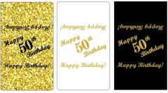 50th Birthday Miniatures Candy Bar Wrapper, (Set of 60) CANDY NOT INCLUDED