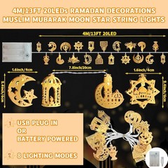 Magical 13FT Star & Moon Twinkle Lights – Ideal for Ramadan Celebrations