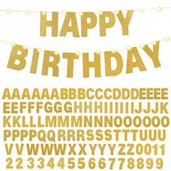 TaoBary 112 Pcs DIY Letter Banner Glitter Customizable Banner Kit Custom Gold