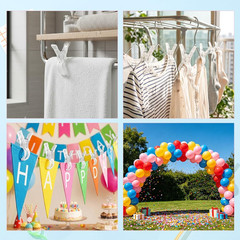 10 Pack Clear Plastic Balloon Arch Clips(3.5 Inch) Spring Clamps Backdrop Balloo
