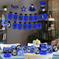 Graduation Decorations 2026 Blue Themed Set Congrats Grad Banner, Class of 2…
