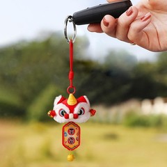 Chinese Lion Dance Keychain Spring Festival Hanging Decor Sturdy Cartoon