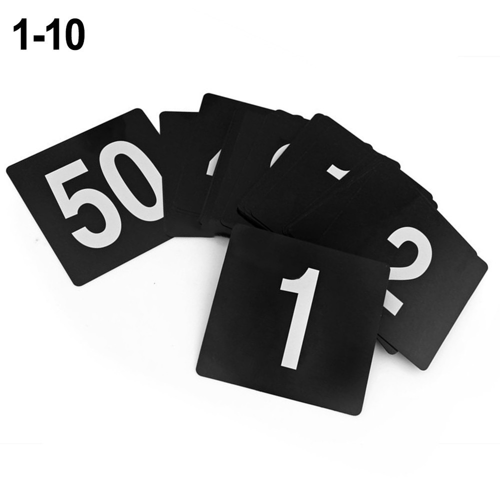 Doublesided Plastic Table Number Cards 1 to 10 for Restaurants and Events