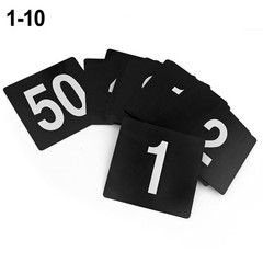 Doublesided Plastic Table Number Cards 1 to 10 for Restaurants and Events