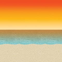 Luau Tropical Sunset Backdrop 4′ x 30′