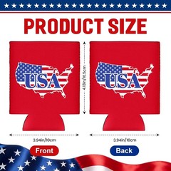 4th of July Decorations Can Cooler Sleeves 250th Anniversary Insulated Can Coole
