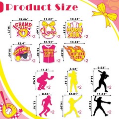 24 PCS Large Size Softball Cutouts 714 Inch Paper Home Run Party Decor