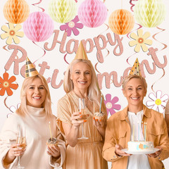 Retirement Party Decorations for Women, Rose Gold Happy Retirement Banner Female