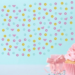 100 Pcs «Donut Grow up» Pink Glitter Candy Sweet One Paper Scatter for Party