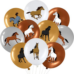 40 Pcs 12 Inch Horse Balloon Western Party Horse Balloons Cowboy Decoration Kit