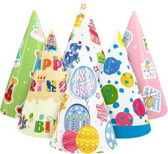 Birthday Party Hats – 12 Pcs Birthday Party Supplies Cone Hat Headbands Color…