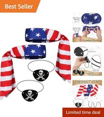 Comfortable Lightweight Pirate Accessories for Halloween Parties – 4-Piece Set
