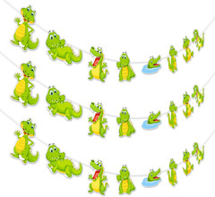 Alligator Garland 3Pcs Crocodile Party Decorations Reptile Themed Garland Banner