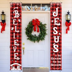 Christmas Front Porch Banners Winter Religious Nativity Scene Sign Holiday Ha…