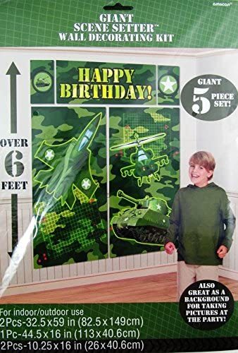 Army Camo Giant Scene Setter Wall Decorating Kit 6 Ft Birthday Party Backdrop