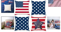 Modern Patriotic Pillow Covers – Stars & Stripes Design