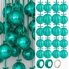 Green 20 Pcs Large Ball Metallic Foil Balloons 22 Inch Giant 4d Round Ball Ba…