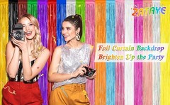 2 Pack Glitter Pink Backdrop, 3.28 FT x 7.05 FT Birthday Party Decorations,