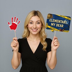 Photo Booth Props for Detective Spy Party, Mystery Game Night Supplies, 20-Piece