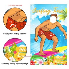 Hawaiian Surfer Photo Backdrop 59×39″ Aloha Surfing Boy Theme – Beach Party!