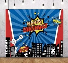 Superhero Happy Brithday Decorations Party Supplies Kit Photo Backdrop Balloons