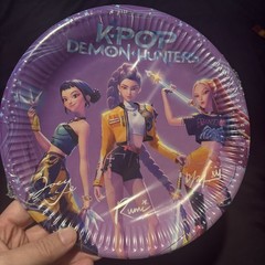 K-Pop Demon Netflix’s Party bundle -plates, cups, banner, tablecloth.