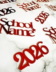 25 x Pieces Personalised Prom Decor, Table Scatter, Prom 2026, School Name