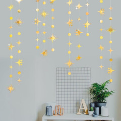 Glitter Gold Star Circle Dot Garland 30 Feet Twinkle Gold Star Circle Dot Ceilin