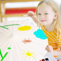 Paper Umbrella Set 8 12 16 Yellow for Photography and Decoration