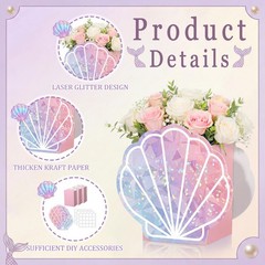 8 Set Mermaid Seashell Flower Boxes Centerpieces Vase Iridescent Shell Shape …