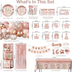 Complete Sweet 16 Birthday Decorations Kit