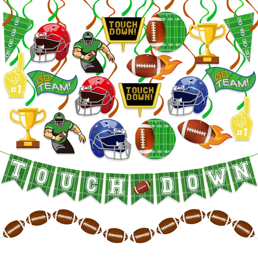 Football Party Decorations 34 PCS Game Day Supplies Birthday Tailgate Decor