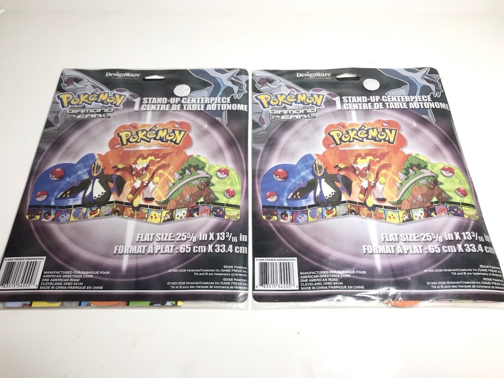 POKEMON DIAMOND AND PEARL STAND-UP CENTER PIECE NEW AND SEALED SET OF 2