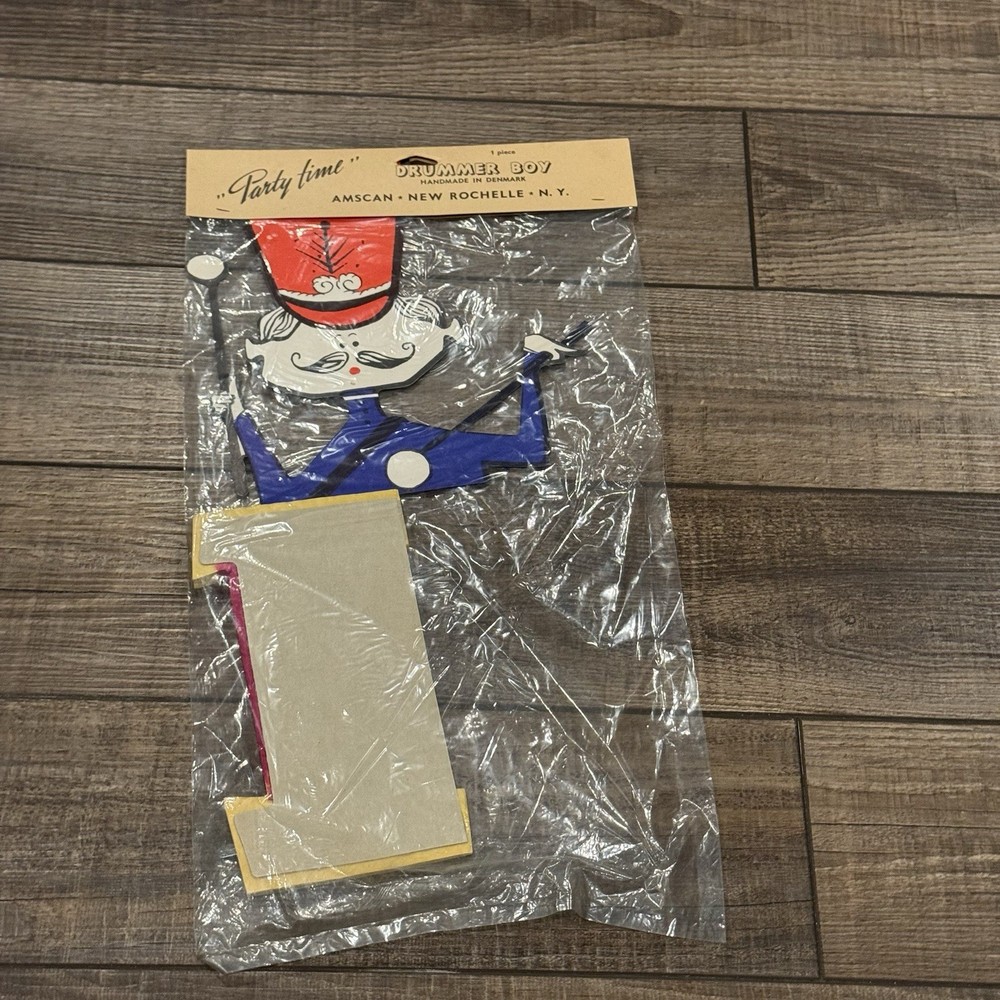 Vintage Party Time Drummer Boy Paper Honeycomb Decoration New Handmade 1960s