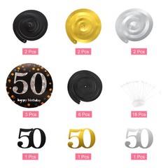 12pcs Mixed Color Hanging Swirls Decorations Party Swirls for 50th Birthday