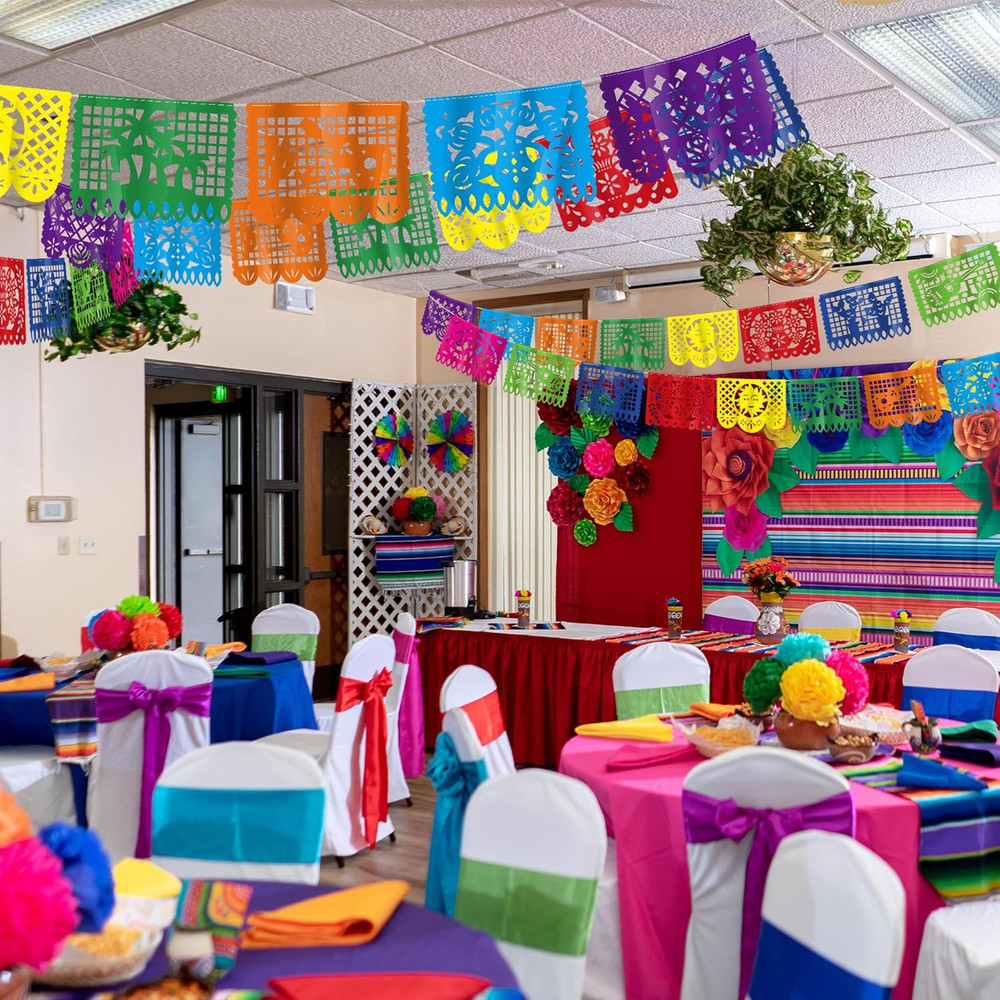 18 FT Cinco De Mayo Party Decorations, 1 Pack Fiesta Banner with 9 Plastic Pa…