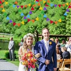 Rainbow Party Decorations Colorful Felt Hanging Triangle Mini Bunting Pennant…