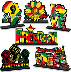 6 Pcs Juneteenth Table Decorations Black History Month Wooden Centerpieces Afric