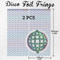 Foil Curtain Backdrop for Birthday Party | Metallic Tinsel Photo Booth Props for