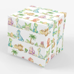 Dinosaur Baby Shower or Birthday Gift Wrapping Paper – Folded Flat 30 X 20 Inch