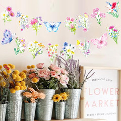 Wildflower Party Banner Set Floral Butterfly Hanging Decor Spring Birthday 2Pack