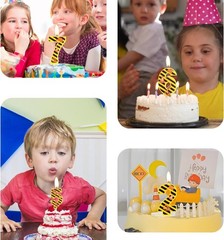 Construction Birthday Number Candles, Boys Happy 3, Multicolor