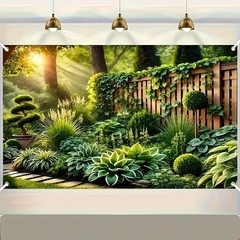 Forest Greenery Scenery Tropical Rainforest Waterfall Backdrop Photo Background