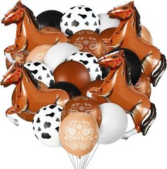 52 Pcs Western Horse Balloons Cowboy Party Decorations Bandana Balloons Cowgirl