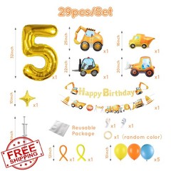 Construction Birthday Balloons Decorations Set, Construction Themed Decoratio…