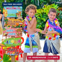 20 Pieces Luau Party Decorations Hawaiian Party Welcome Sign Summer Tropical Par