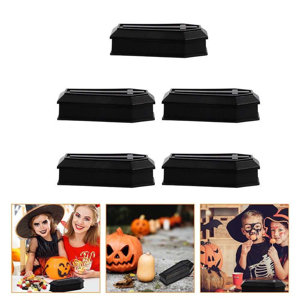 2 Pieces Coffin Storage Box Food with Lid Casket Boxes Goodies Container