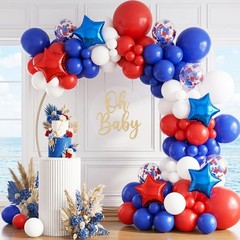 RUBFAC Red White and Blue Balloons Arch Kit, 4th of July Balloons Patriotic D…