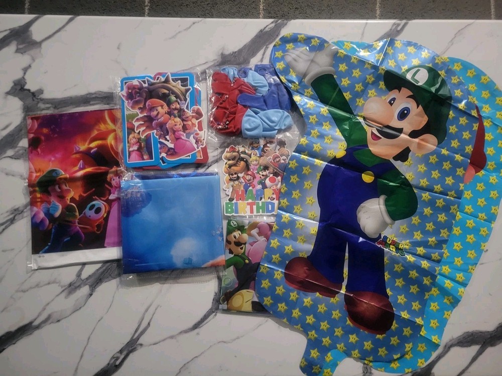 Super Mario Bros. The Movie Birthday Party Supplies Banner Balloons Tablecloth