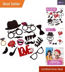 16-Piece Bridal Shower Photo Props – Fun Reusable Accessories for Celebrations
